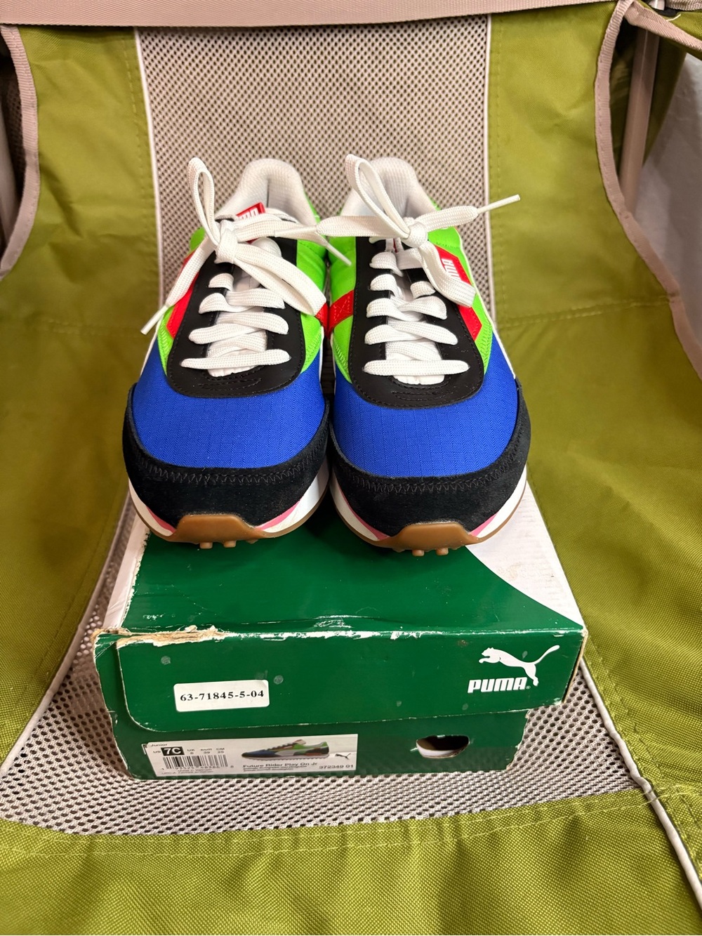 Puma Kids Blue/Green/Red Retro Runner Sneakers